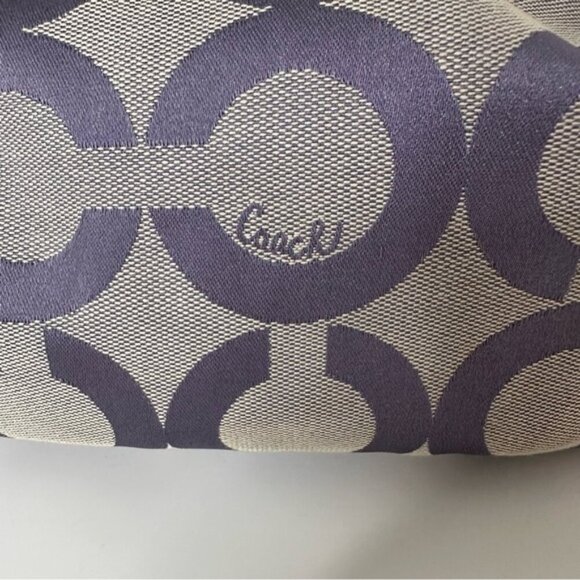 Coach Parker Op Art Lavender and Gray Jacquard Signature Hobo Shoulder Bag - Picture 2 of 15
